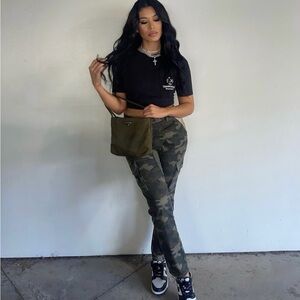 Sun + Stone Olive Camo Straight-Leg Cargo Pants
